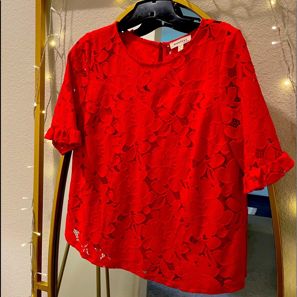 Elegant Red Lace Top